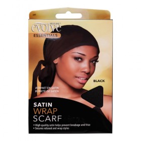Evolve Satin Wrap Scarf #440 Black